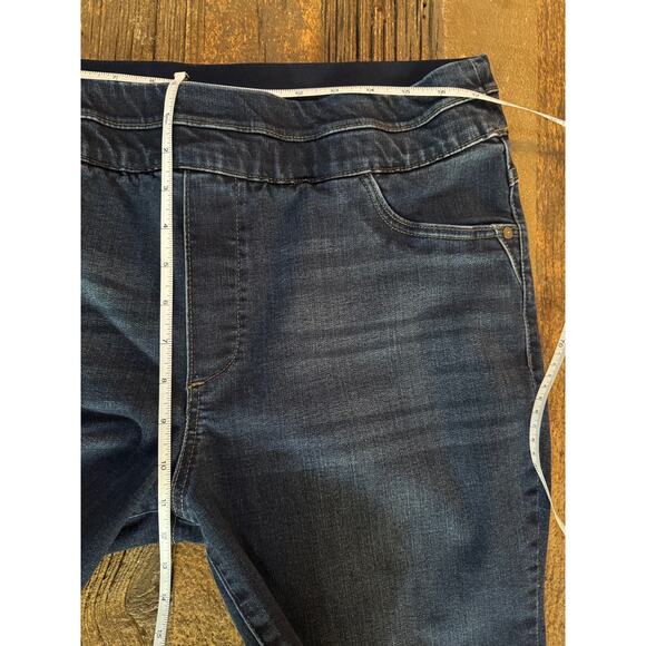 Democracy "Ab"solution Indigo High Rise Itty Bitty Boot Glider Jeans Size 16 - Picture 9 of 11